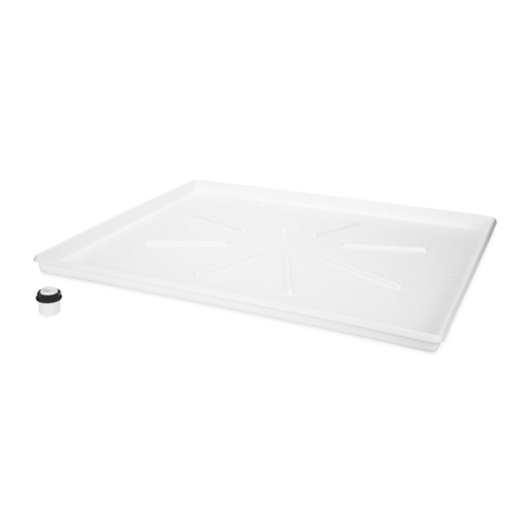 Camco Washing Low Profile Drain Pan with PVC Fitting and Locknut,White(Open Box) - VMInnovations