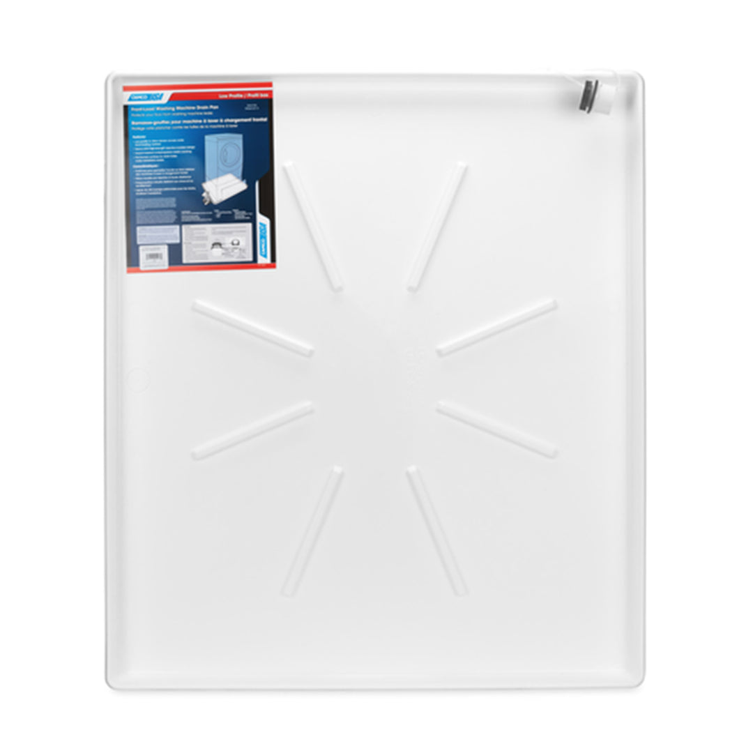 Camco Washing Low Profile Drain Pan with PVC Fitting and Locknut,White(Open Box) - VMInnovations