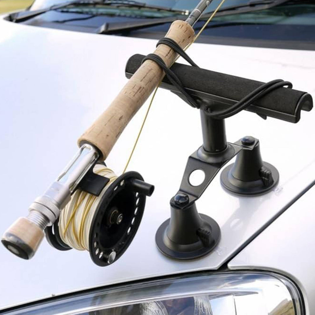 Vac Rac Quad Rack Fly Rod Mount Carrier Suction Cup, 4 Rods, Black (Open Box) - VMInnovations