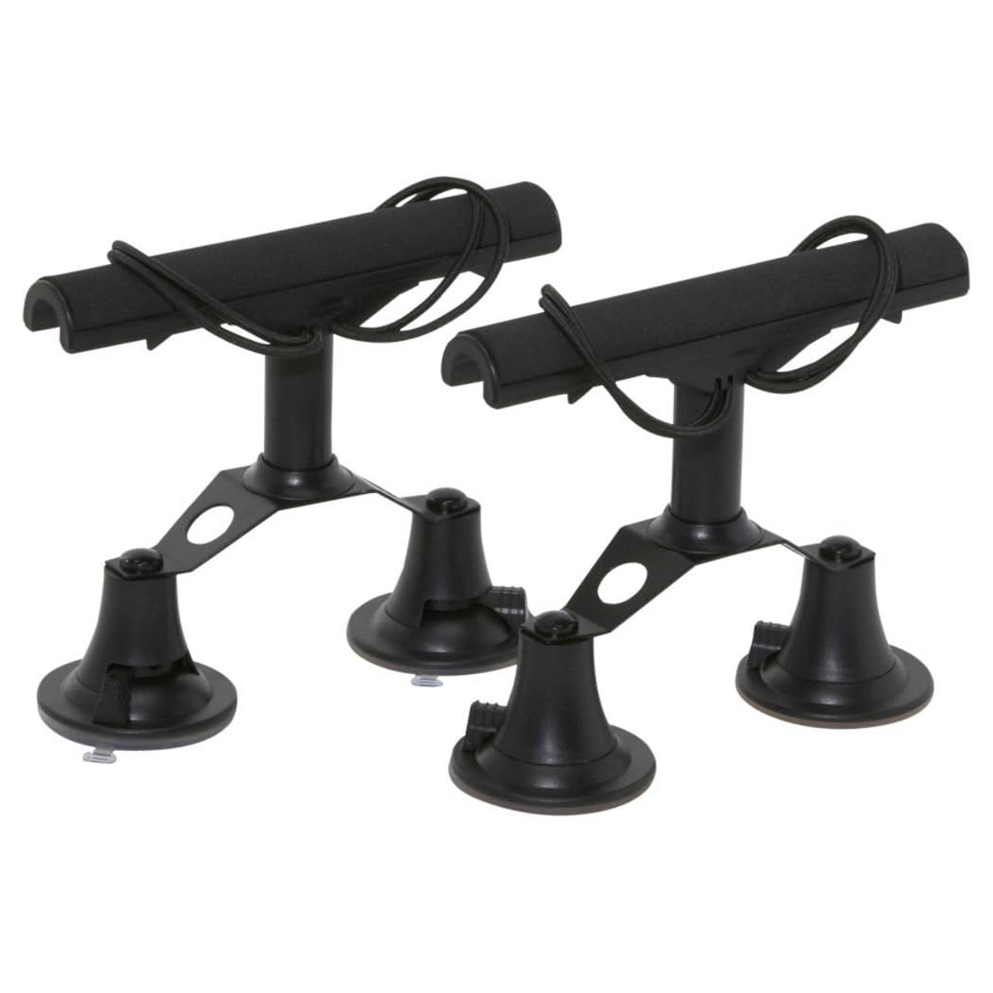 Vac Rac Quad Rack Fly Rod Mount Carrier Vacuum Suction Cup, Holds 4 Rods, Black - VMInnovations