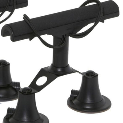 Vac Rac Quad Rack Fly Rod Mount Carrier Vacuum Suction Cup, Holds 4 Rods, Black