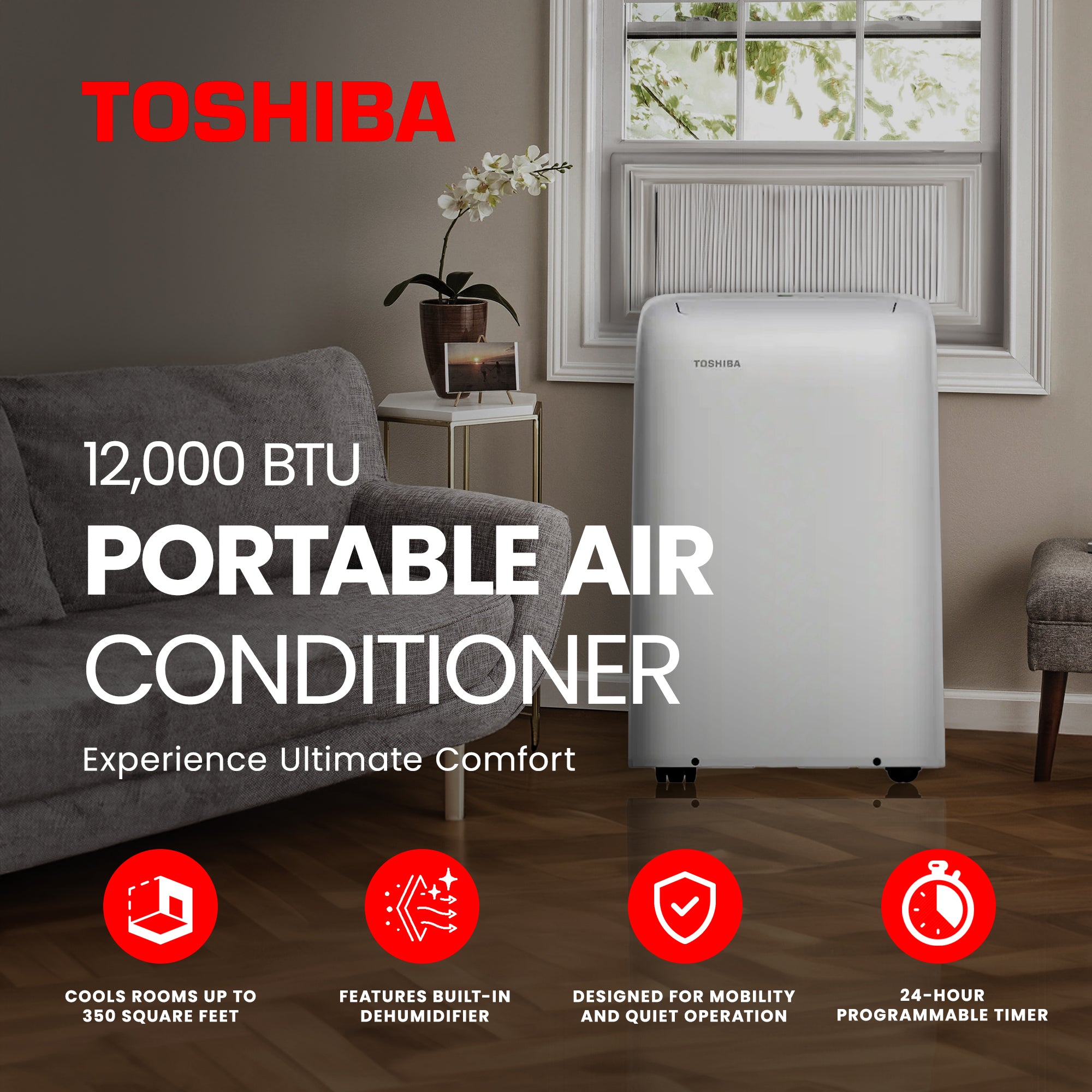Toshiba 12000BTU Portable Electric Cord Air Conditioner (For Parts) - VMInnovations