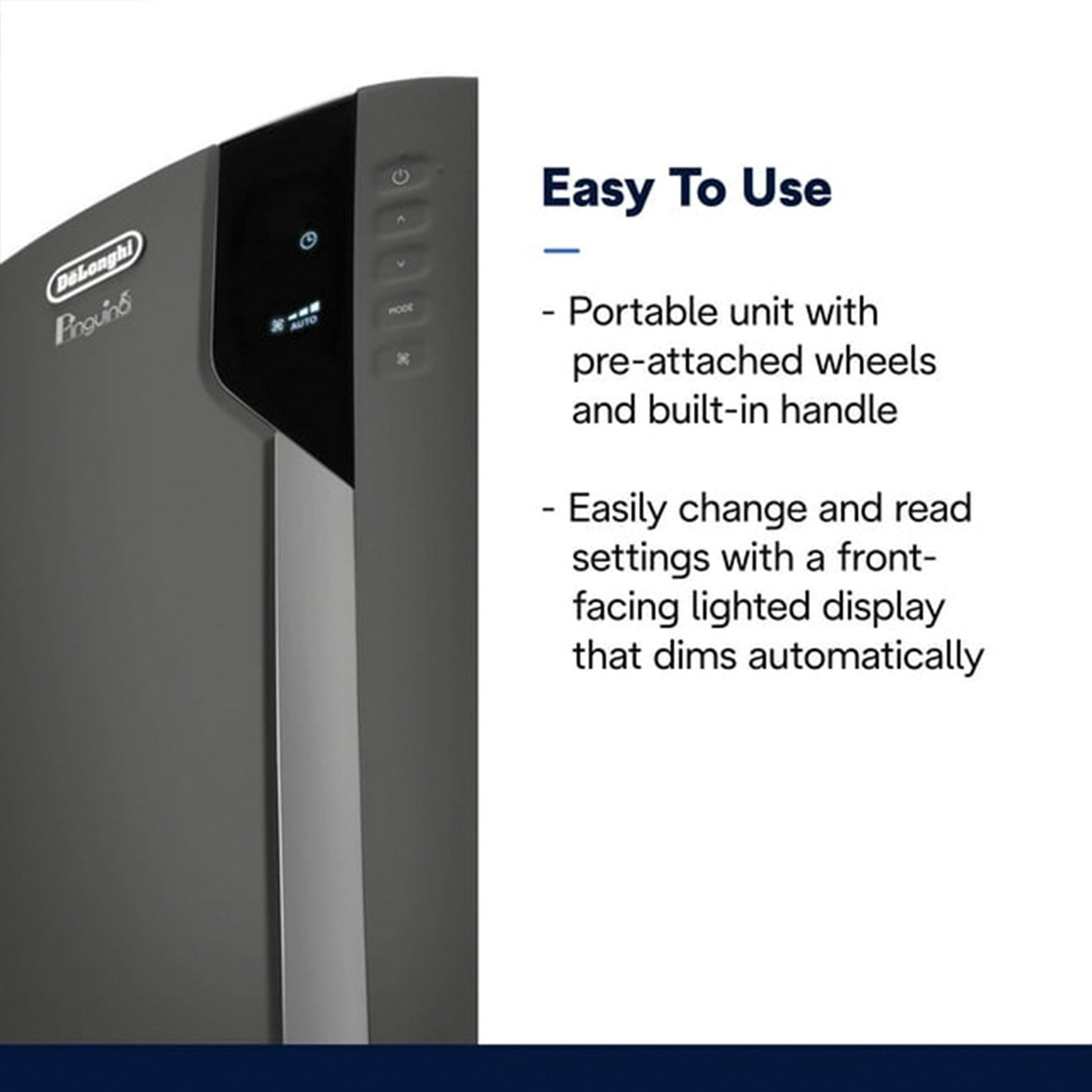 DeLonghi Pinguino 6800 BTU 2022 Portable Air Conditioner with Motorized Airflow - VMInnovations