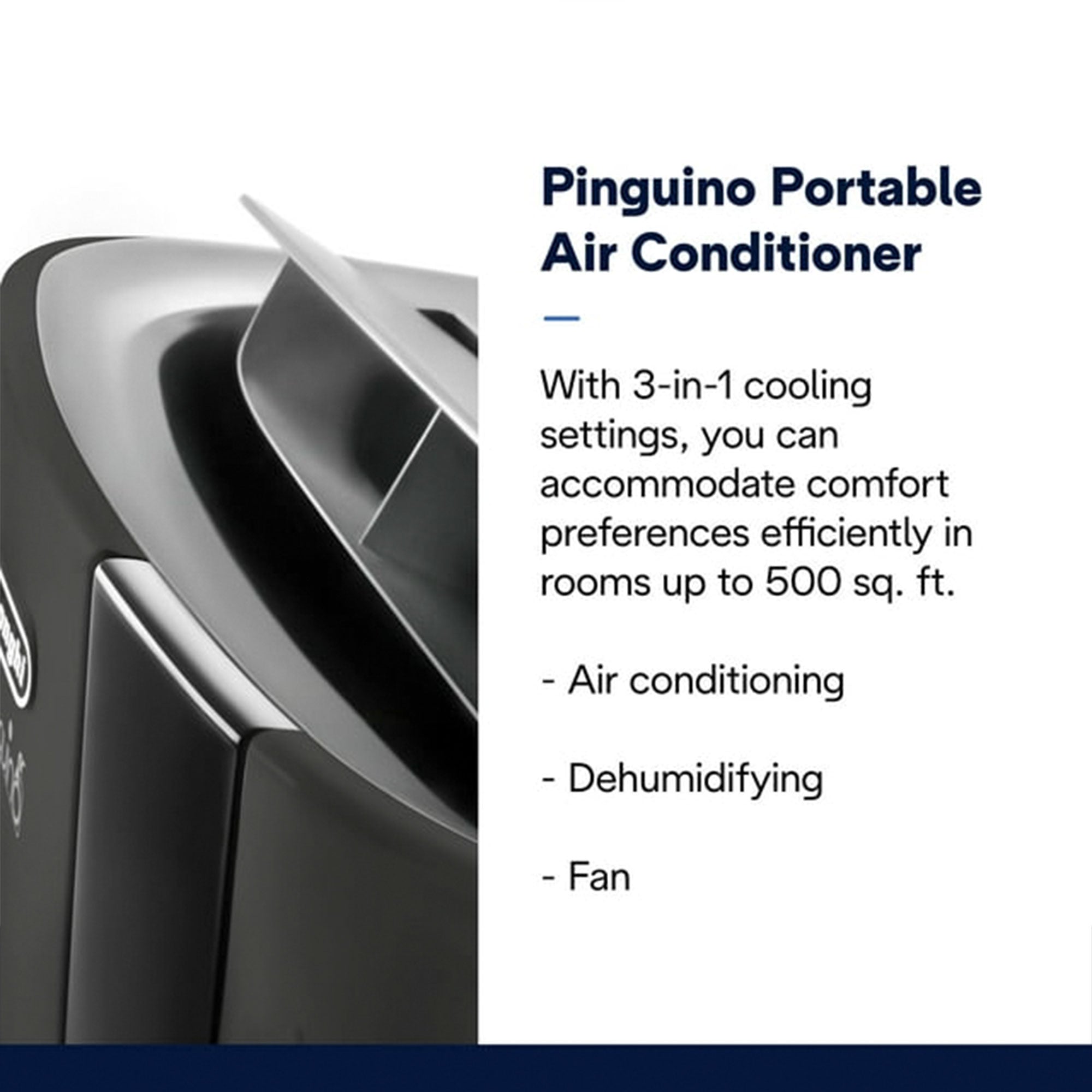 DeLonghi Pinguino 6800 BTU 2022 Portable AC with Motorized Airflow (Damaged) - VMInnovations