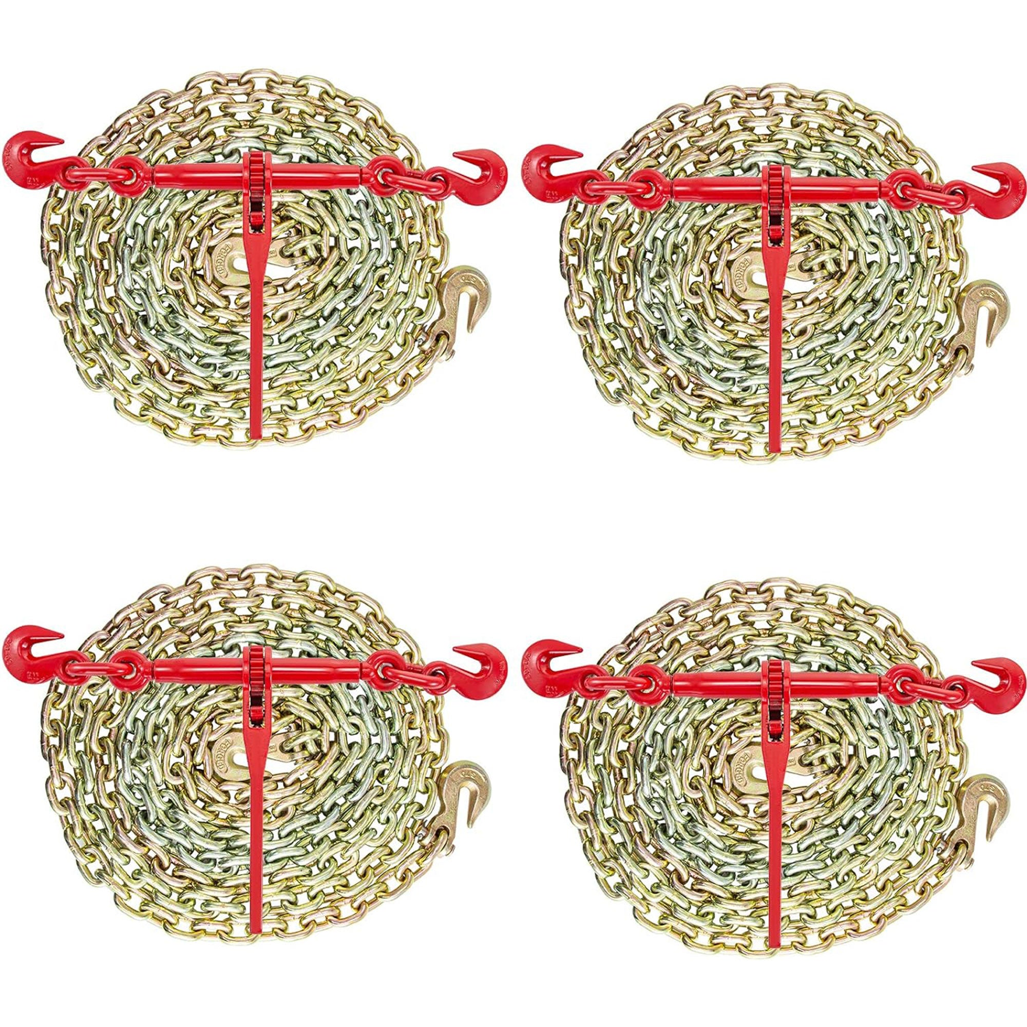 VEVOR Chains & Binders with Hooks for Truck, Tie Down, Hauling, Towing, Set of 4 - VMInnovations