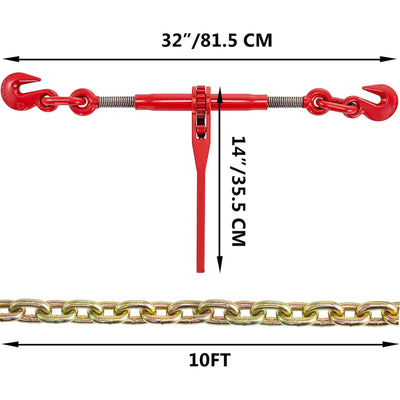 VEVOR Chains & Binders with Hooks for Truck, Tie Down, Hauling, Towing, Set of 4 - VMInnovations