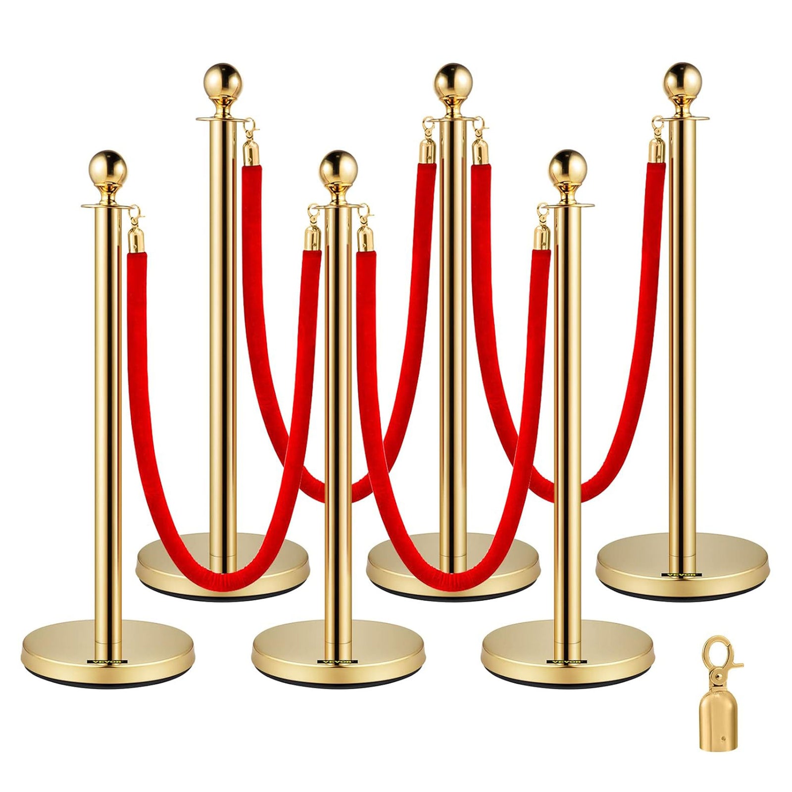 Vevor Velvet Ropes and Stanchion Post w/Ball Top for Crowd Control (Open Box) - VMInnovations