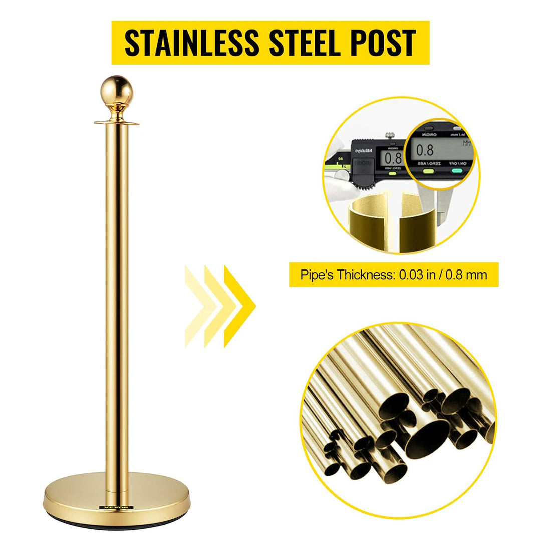 Vevor Velvet Ropes and Stanchion Post with Ball Top for Crowd Control Barriers