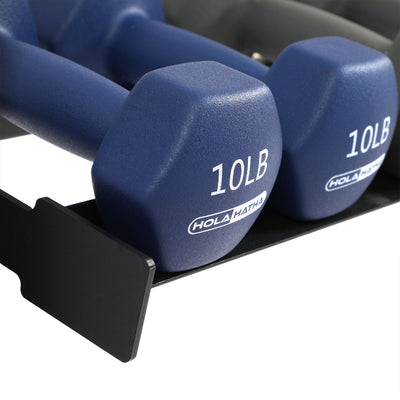 HolaHatha 106lb Neoprene Dumbbell Strength Training Weight Set w/Rack (Open Box) - VMInnovations