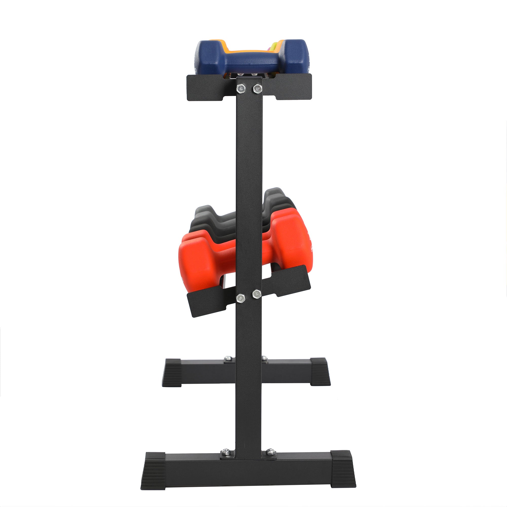 HolaHatha 146 Pound Neoprene Dumbbell Strength Training Weight Set with Rack - VMInnovations