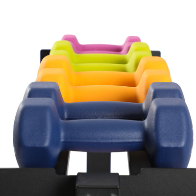 HolaHatha 146 Pound Neoprene Dumbbell Strength Training Weight Set with Rack - VMInnovations