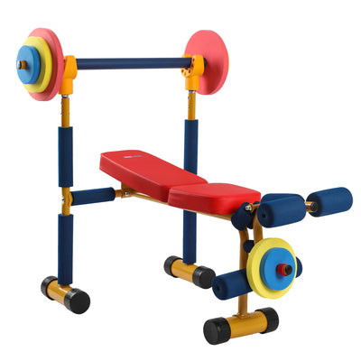 HolaHatha Kids Weight Bench Set with 35" Bench & Headrest, Multicolor (Used) - VMInnovations
