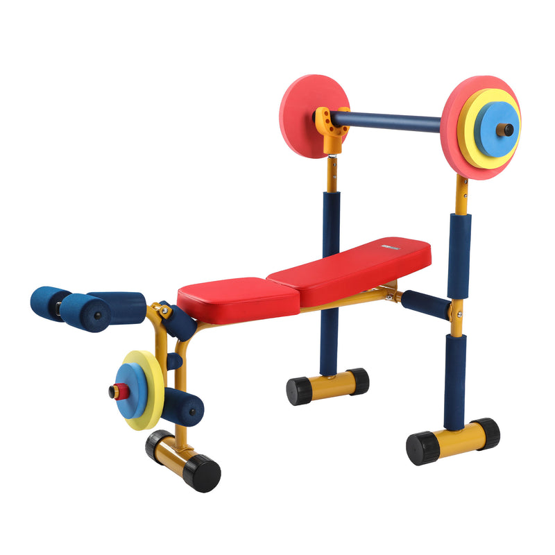 HolaHatha Kids Weight Bench Set w/35" Bench & Adjustable Headrest (Open Box)