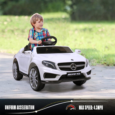 TOBBI 6 Volt Kids Electric Battery Powered Ride On Toy Mercedes Benz Car, White - VMInnovations
