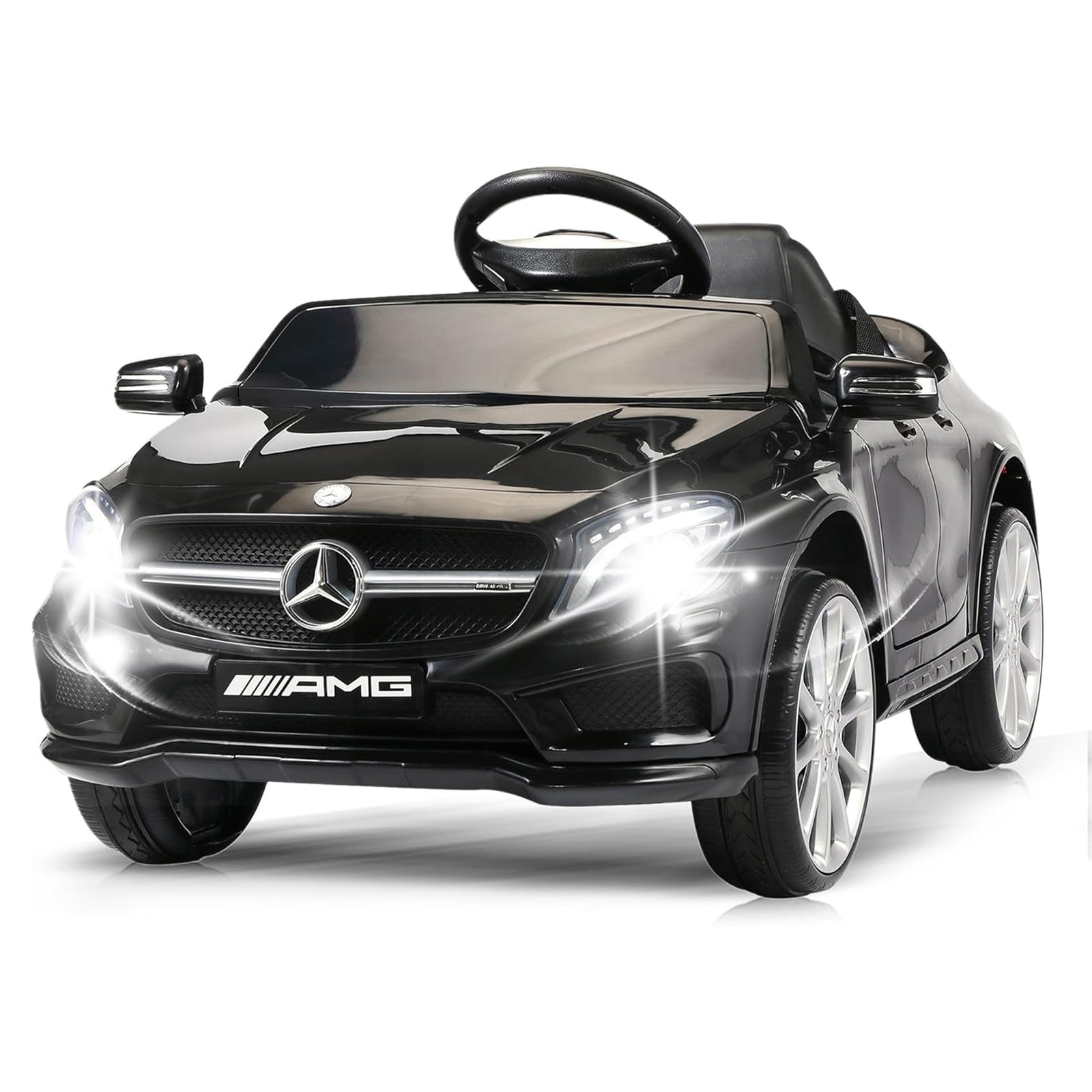 TOBBI 6 Volt Kids Electric Battery Powered Ride On Toy Mercedes Benz Car, Black - VMInnovations