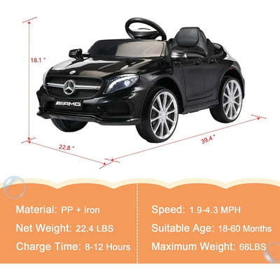 TOBBI 6 Volt Kids Electric Battery Powered Ride On Toy Mercedes Benz Car, Black - VMInnovations