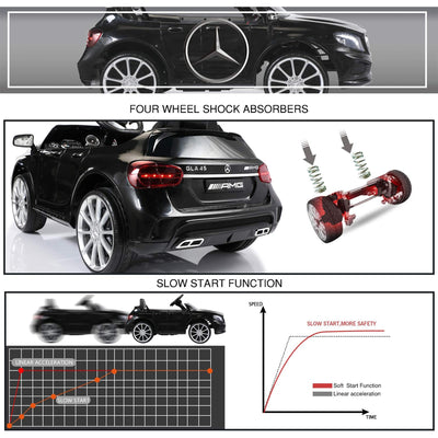TOBBI 6 Volt Kids Electric Battery Powered Ride On Toy Mercedes Benz Car, Black - VMInnovations