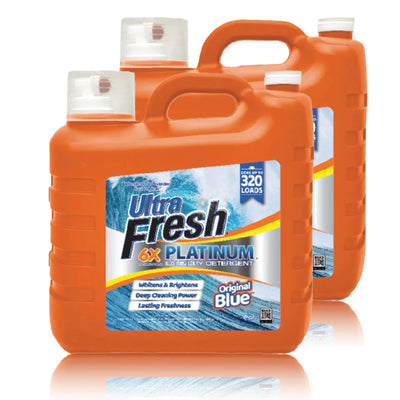 Ultra Fresh 6X Platinum 2 x 2.5 Gal Laundry Detergent, 640 Loads, Original Blue - VMInnovations