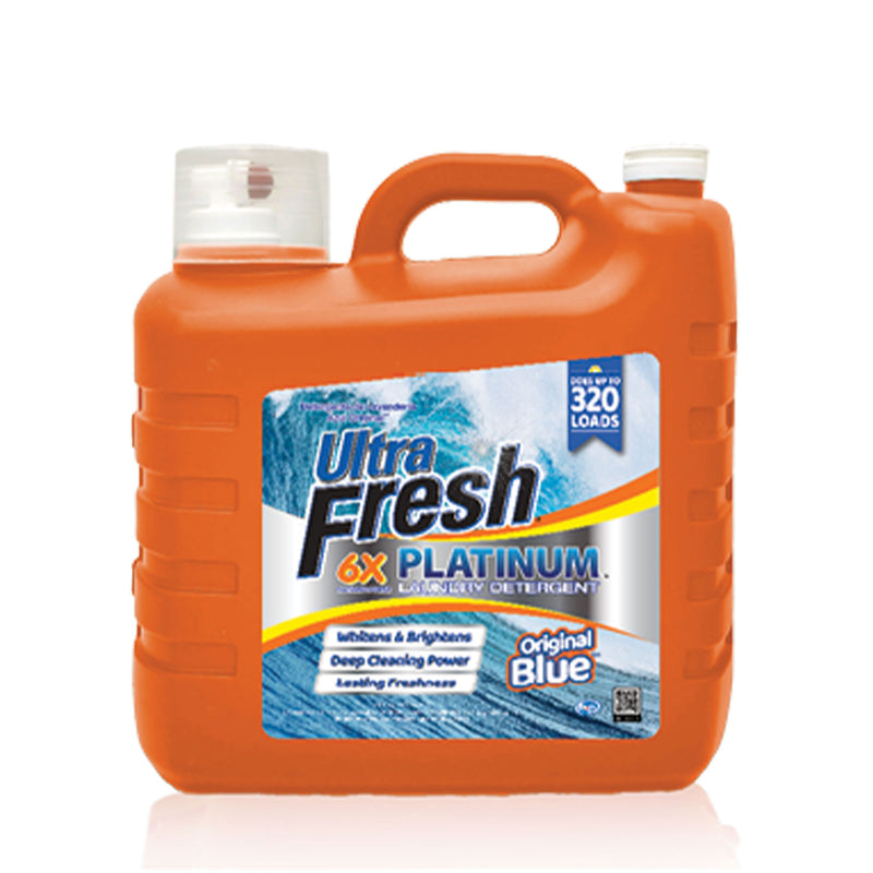 Ultra Fresh 6X Platinum 5 Gal Laundry Detergent, Up to 640 Loads, Original Blue, Two 2.5 Gallon Jugs