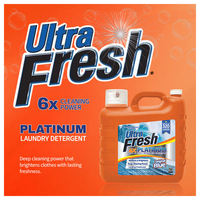 Ultra Fresh 6X Platinum 5 Gal Laundry Detergent, Up to 640 Loads, Original Blue, Two 2.5 Gallon Jugs