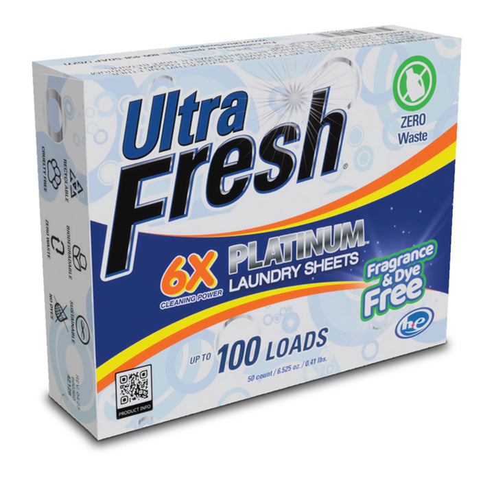 Ultra Fresh Platinum 6X Laundry Detergent Sheets with Fragrance and Dye Free - VMInnovations