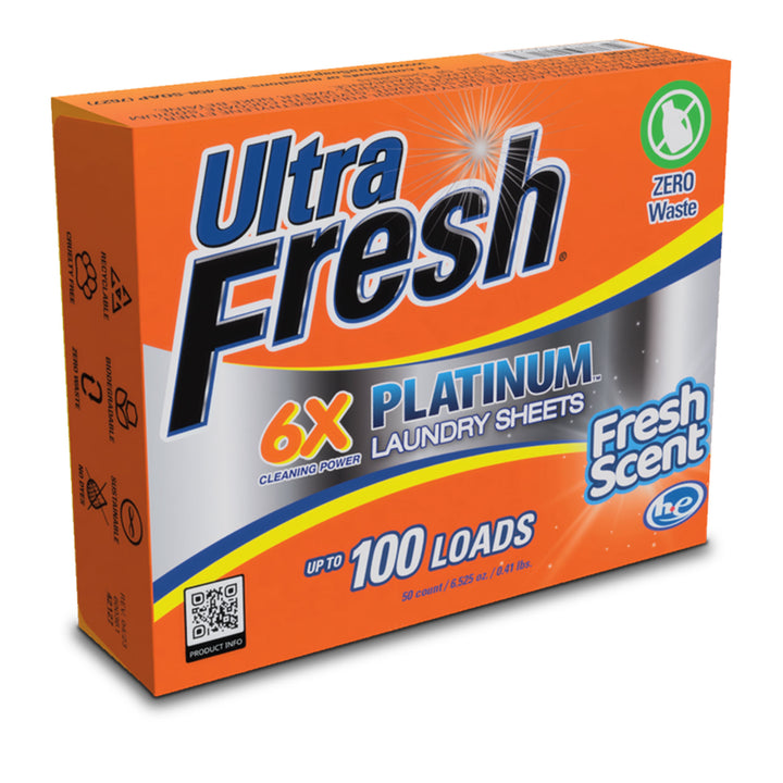 Ultra Fresh Platinum 6X Laundry Detergent Sheets with Fresh Scent, Set of 3