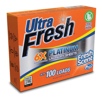 Ultra Fresh Platinum 6X Laundry Detergent Sheets with Fresh Scent, Set of 2 - VMInnovations