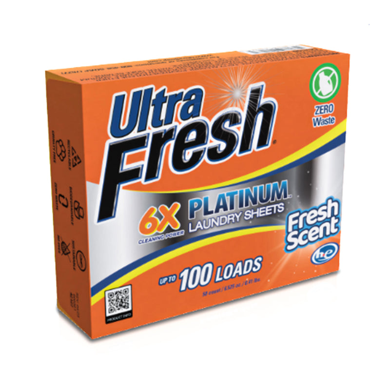 Ultra Fresh Platinum 6X Laundry Detergent Sheets with Fresh Scent