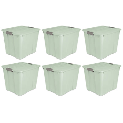 Sterilite 20 Gal Latch Tote Home Storage Organizer Bin w/ Handles, Mint, 6-Pack - VMInnovations