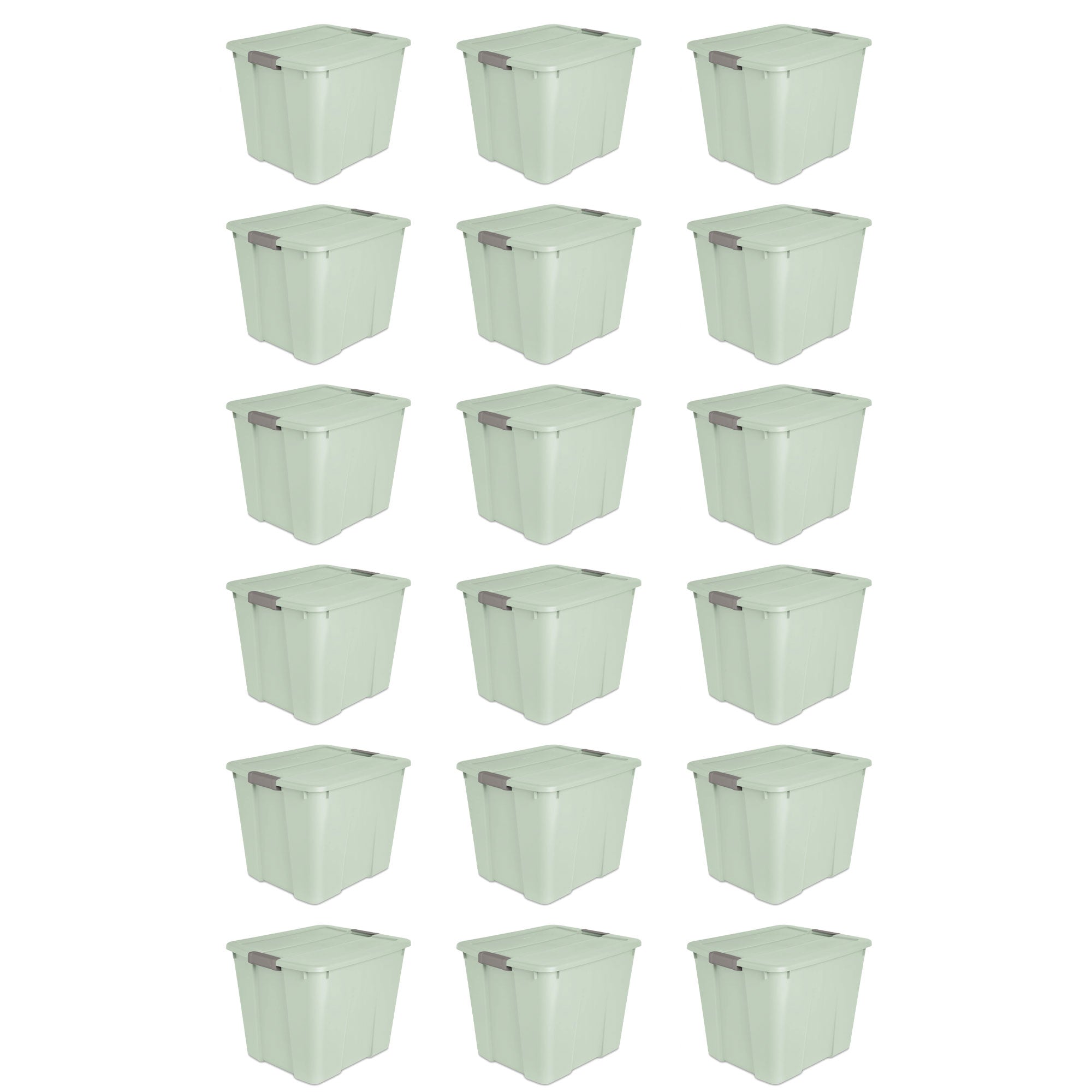 Sterilite 20 Gal Latch Tote Home Storage Organizer Bin w/ Handles, Mint, 18-Pack - VMInnovations