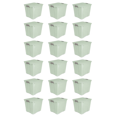 Sterilite 20 Gal Latch Tote Home Storage Organizer Bin w/ Handles, Mint, 18-Pack - VMInnovations