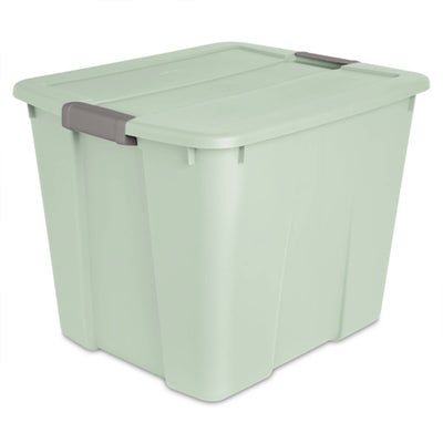 Sterilite 20 Gal Latch Tote Home Storage Organizer Bin w/ Handles, Mint, 18-Pack - VMInnovations