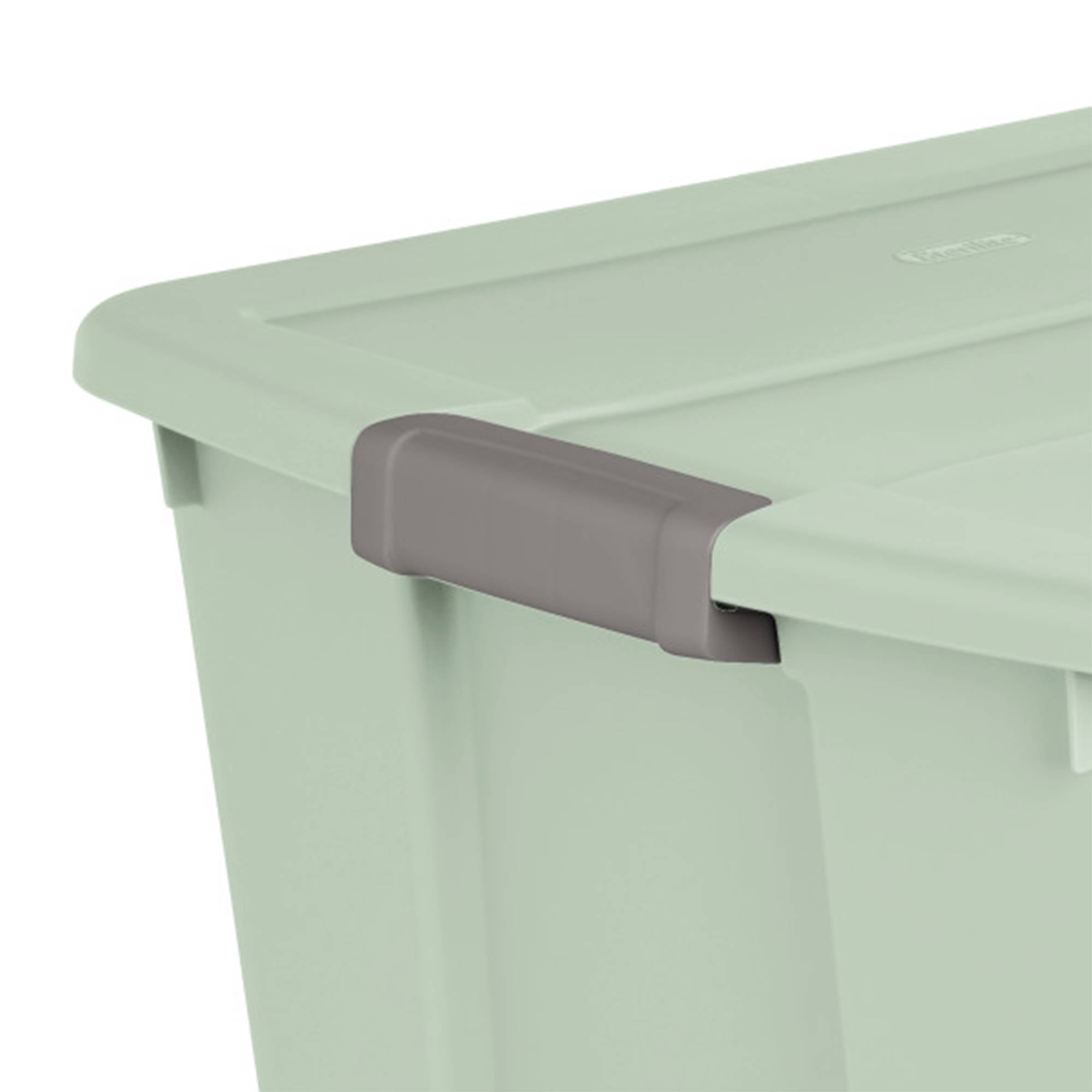 Sterilite 20 Gal Latch Tote Home Storage Organizer Bin w/ Handles, Mint, 18-Pack - VMInnovations