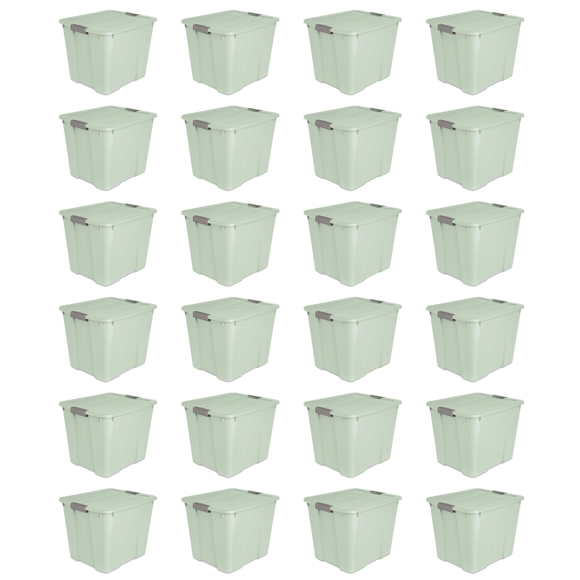 Sterilite 20 Gal Latch Tote Home Storage Organizer Bin w/ Handles, Mint, 24-Pack - VMInnovations