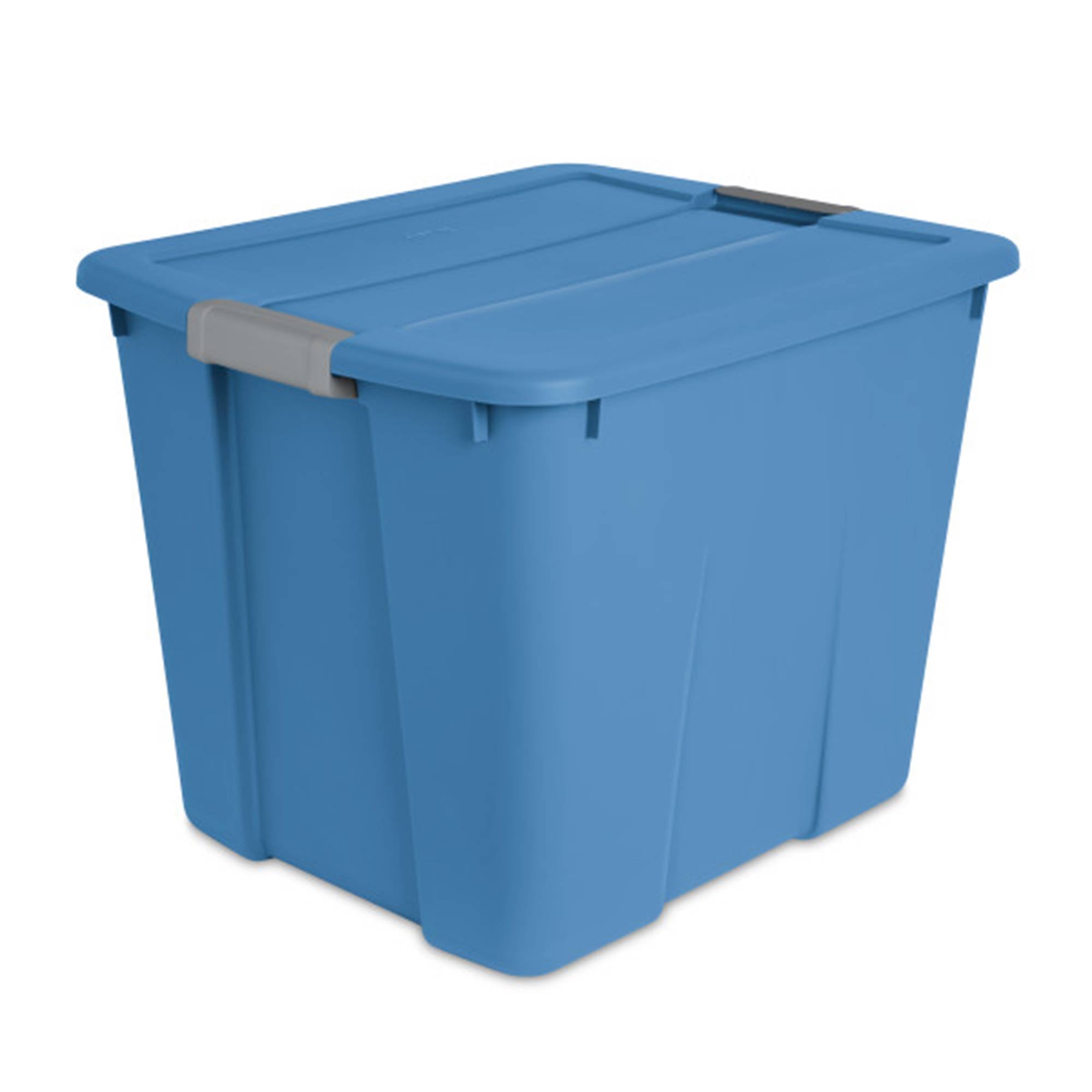 Sterilite 20 Gal Latch Tote w/Handles for Home Storage Bins, Blue Ash (6 Pack)