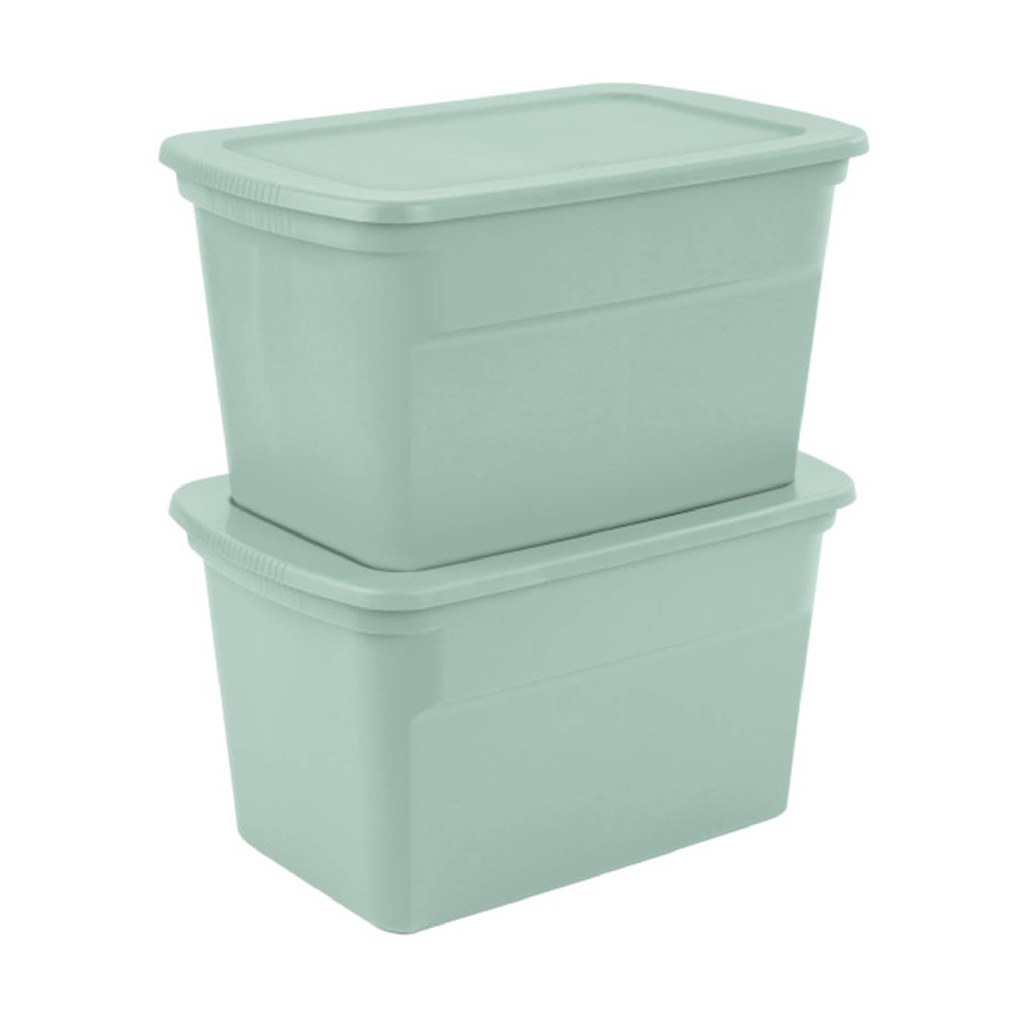 Sterilite 30 Gal Latch Tote with Handle for Home Storage, Mindful Mint (24 Pack) - VMInnovations