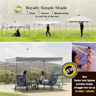 Crown Shades 10x10 Ft Instant Pop Up Shade Canopy w/Carry Bag, White (Used)