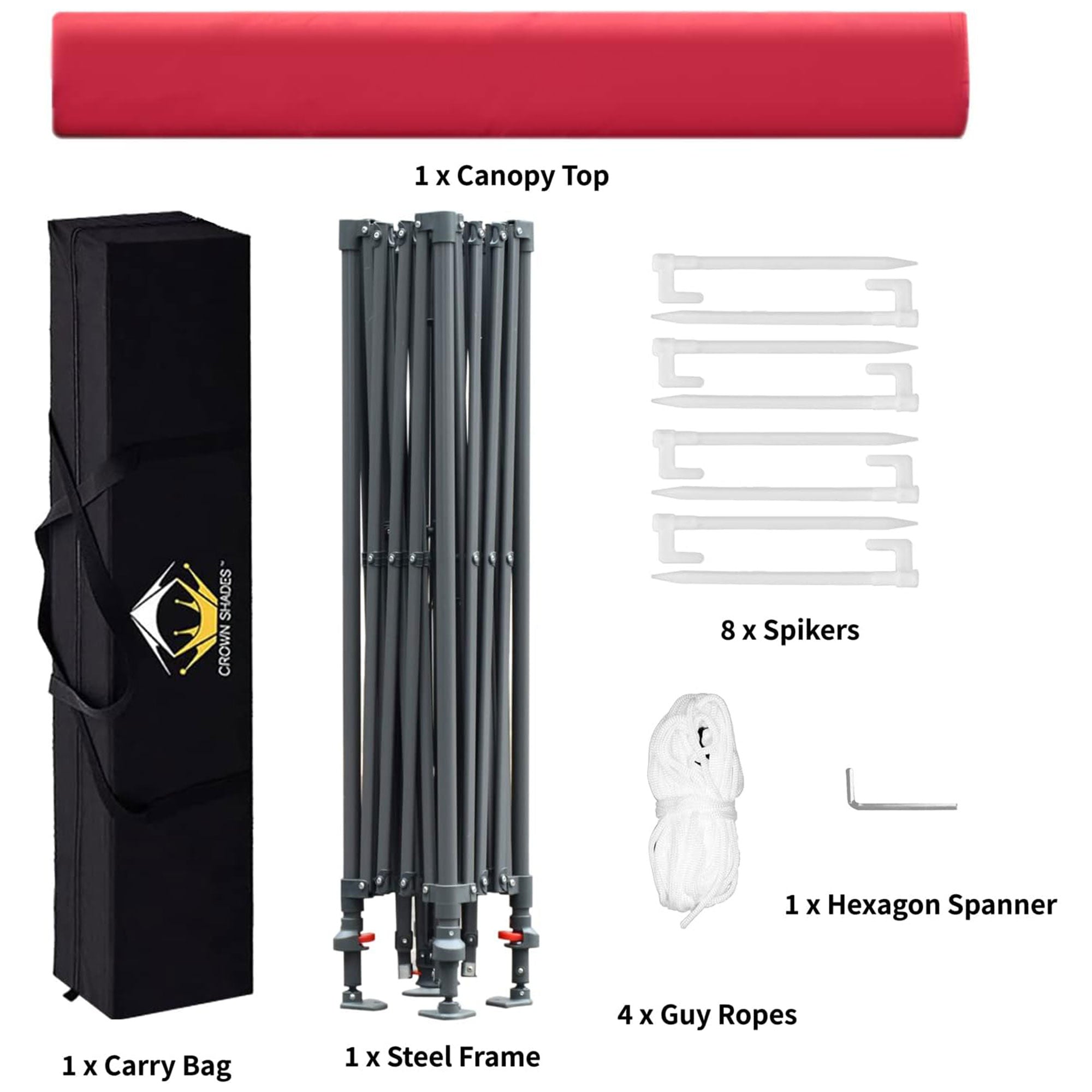 Crown Shades 10x10 Ft Instant Pop Up Shade Canopy & Carry Bag, Red (Used) - VMInnovations