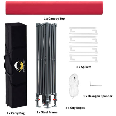 Crown Shades 10x10 Ft Instant Pop Up Shade Canopy & Carry Bag, Red (Used) - VMInnovations