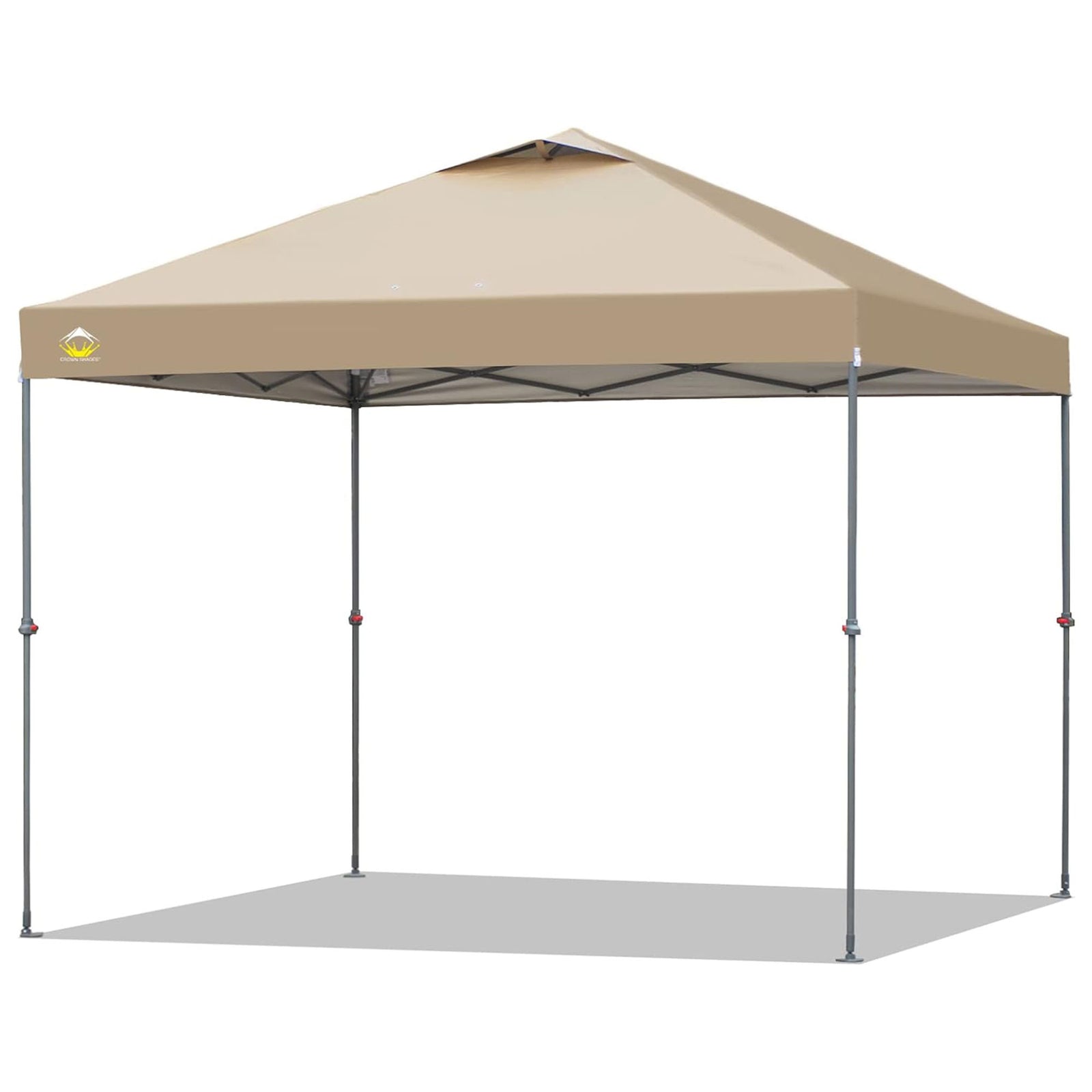 Crown Shades 10x10 Ft Instant Pop Up Shade Canopy & Carry Bag, Beige (Open Box) - VMInnovations