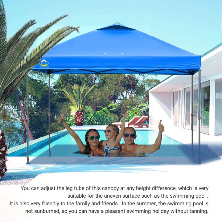 Crown Shades 10 x 10 Ft Pop Up Folding Shade Canopy w/Carry Bag, Blue (Open Box)