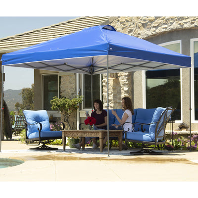 Crown Shades 10 x 10 Ft Pop Up Folding Shade Canopy w/Carry Bag, Blue (Open Box) - VMInnovations
