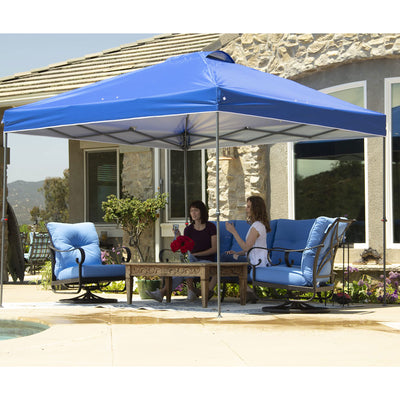 Crown Shades 10 x 10 Ft Pop Up Folding Shade Canopy w/Carry Bag, Blue (Open Box)