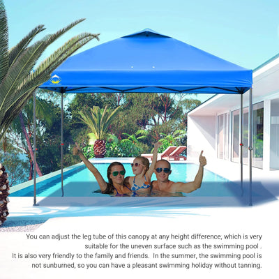 Crown Shades 10x10’ Instant Pop Up Folding Canopy & Carry Bag,Blue (Used) - VMInnovations
