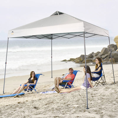 Crown Shades 11' x 11' Base 9' x 9' Top Instant Pop Up Canopy, White (Open Box)