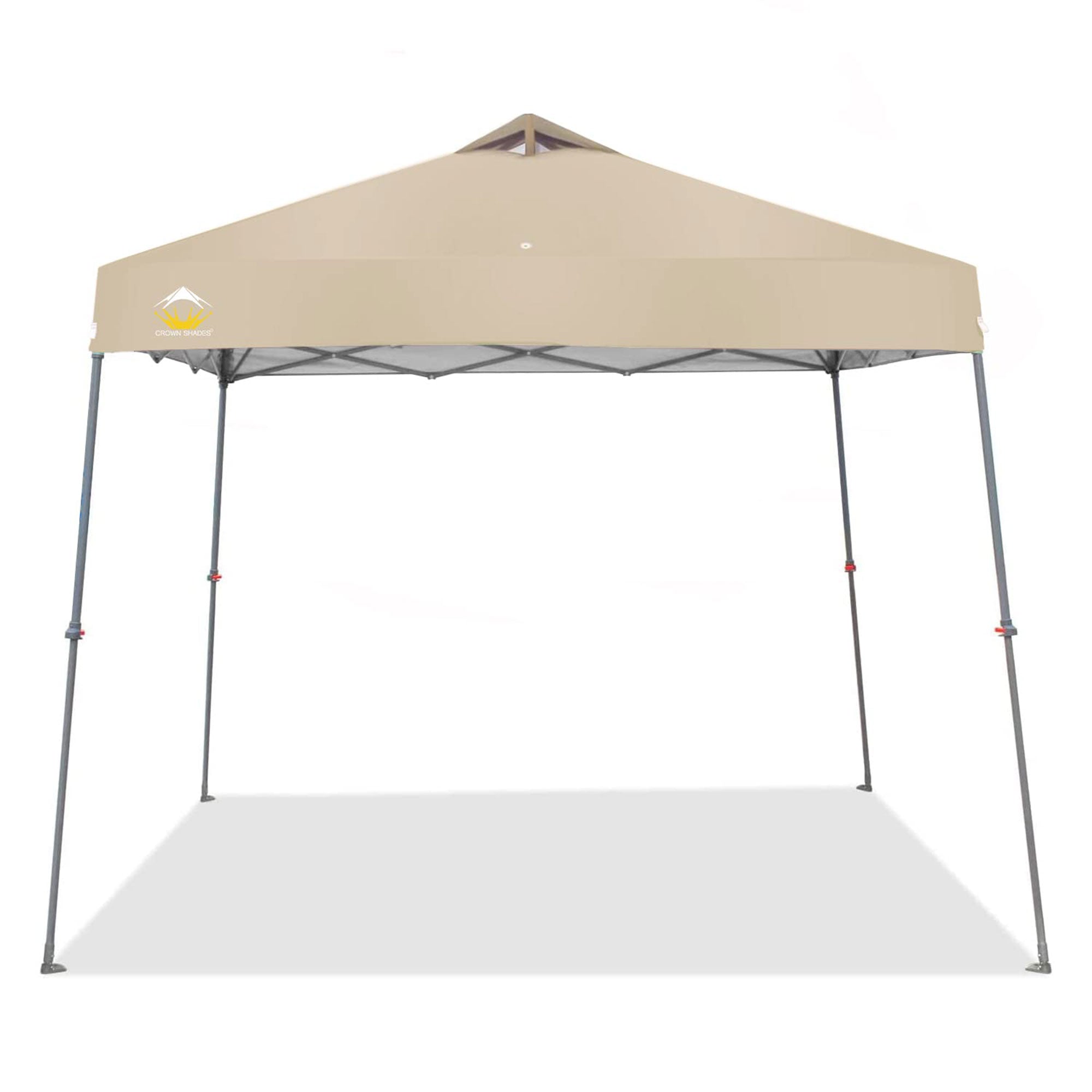 Crown Shades 11' x 11' Base 9' x 9' Top Instant Pop Up Canopy, Beige (Open Box)