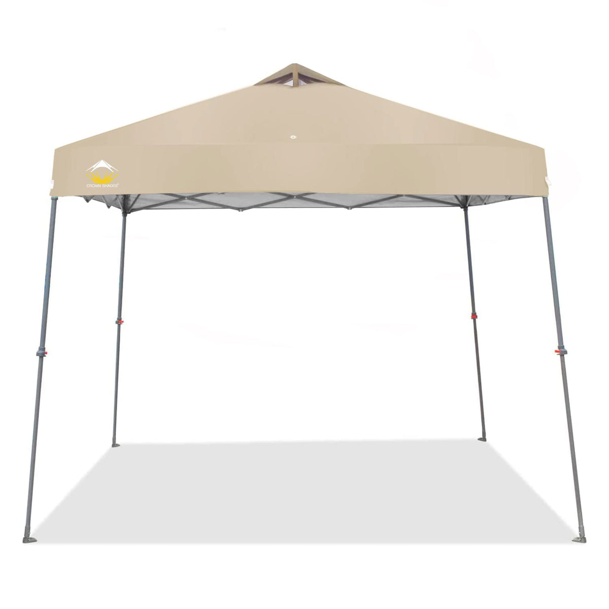 Crown Shades 11' x 11' Base 9' x 9' Top Instant Pop Up Canopy, Beige (Open Box)