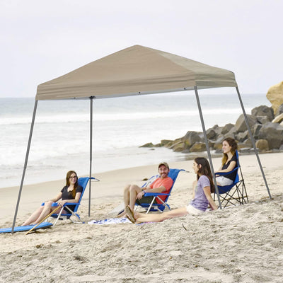 Crown Shades 8'x8' Base 6.5'x6.5' Canopy w/Carry Bag, Beige(Open Box) (Used) - VMInnovations