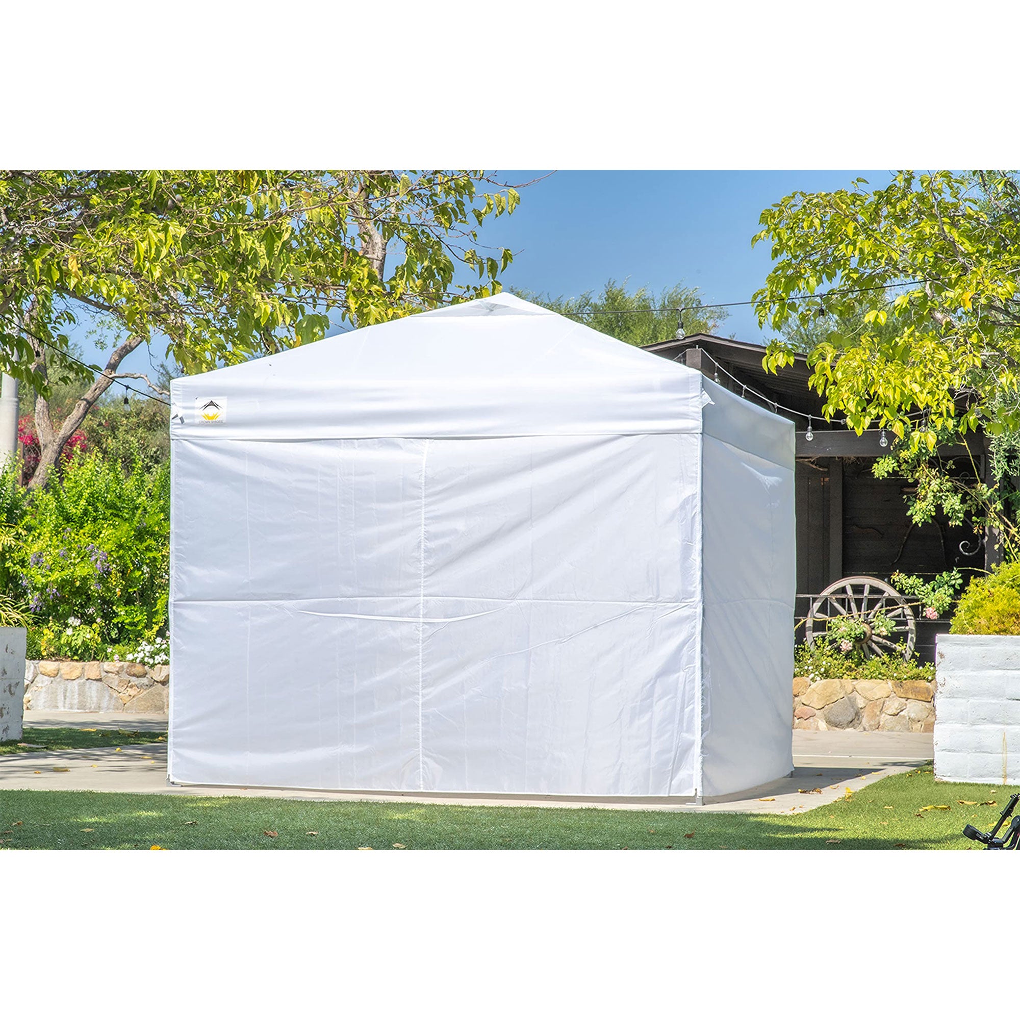 Crown Shades 10' x 10' Instant Pop-Up Canopy w/Sidewalls, White (Used) - VMInnovations