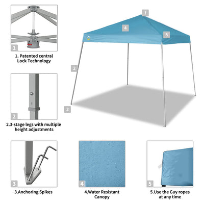 Crown Shades 10'x10' Base 8'x8' Top Pop Up Canopy w/Carry Bag (Open Box) (Used) - VMInnovations